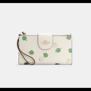 Coach Outlet Tech Wallet with Apple Print